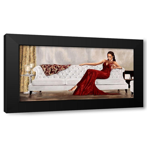 Red Gala Black Modern Wood Framed Art Print with Double Matting by Jannace, Sergio