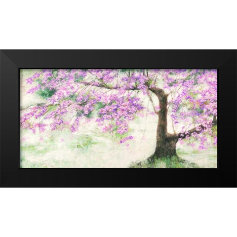 Albero fiorito Black Modern Wood Framed Art Print by Mei, Silvia