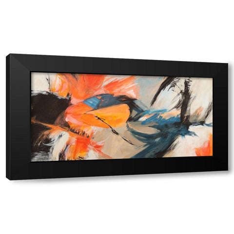 Oranges and Blues Black Modern Wood Framed Art Print with Double Matting by Jim, Stone
