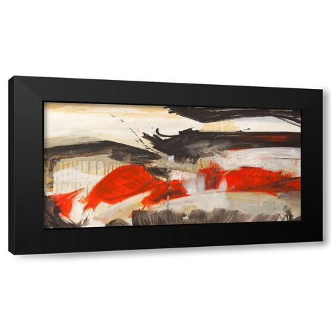 Primal Intersection Black Modern Wood Framed Art Print by Jim, Stone