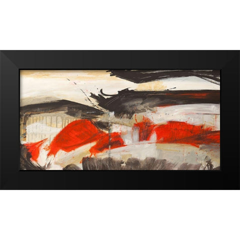 Primal Intersection Black Modern Wood Framed Art Print by Jim, Stone