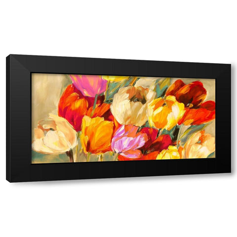 Field of Colorful Tulips Black Modern Wood Framed Art Print by Stone, Jim