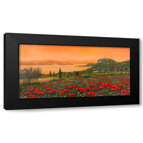 Dalle colline Black Modern Wood Framed Art Print by Marzari, Tebo