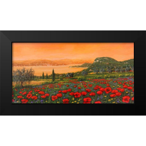 Dalle colline Black Modern Wood Framed Art Print by Marzari, Tebo