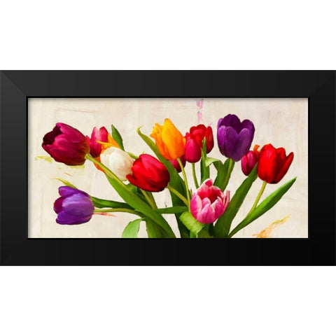 Bouquet d Ete Black Modern Wood Framed Art Print by Rizzardi, Teo