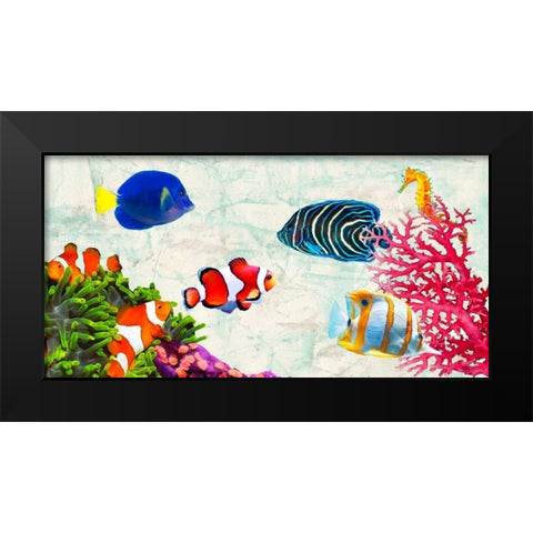 Tropical People Black Modern Wood Framed Art Print by Rizzardi, Teo