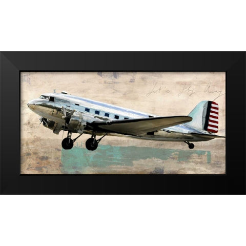 Lets Fly Away Black Modern Wood Framed Art Print by Rizzardi, Teo
