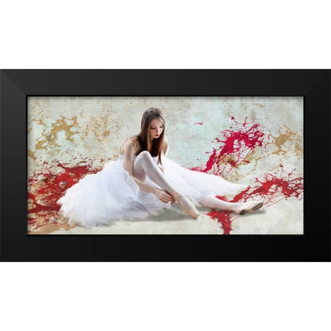 Ballet Dancer Black Modern Wood Framed Art Print by Rizzardi, Teo