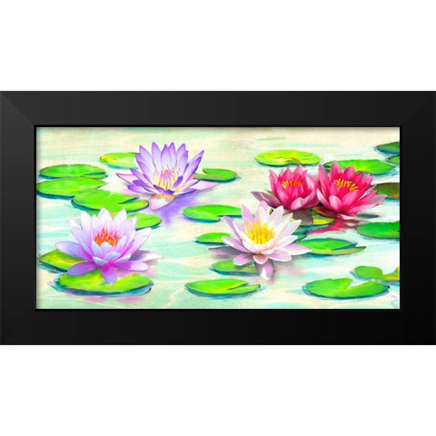 Nympheas Black Modern Wood Framed Art Print by Rizzardi, Teo