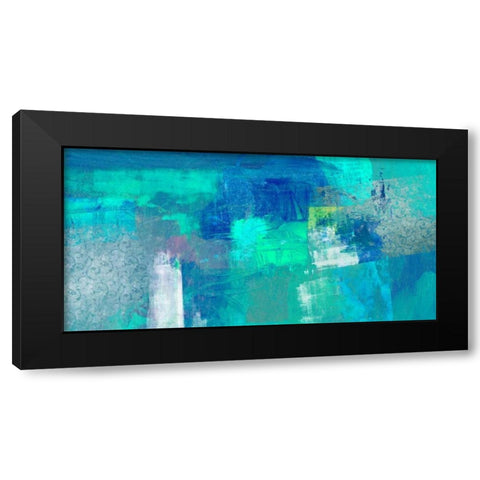 Azure Black Modern Wood Framed Art Print with Double Matting by Taylor, Heather