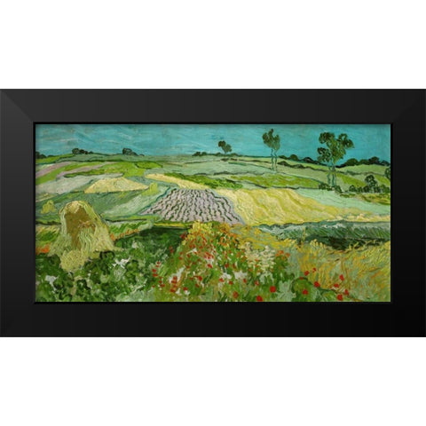 La plaine dAuvers Black Modern Wood Framed Art Print by Van gogh, Vincent