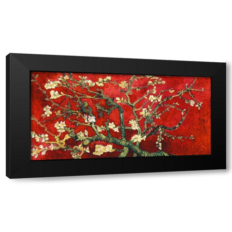 Mandorlo in fiore (red variation, detail) Black Modern Wood Framed Art Print with Double Matting by Van Gogh, Vincent