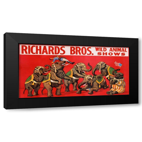Richards Bros. Wild Animal Shows ca. 1925 Black Modern Wood Framed Art Print with Double Matting by Anonymous