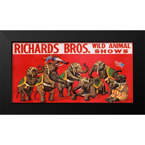 Richards Bros. Wild Animal Shows ca. 1925 Black Modern Wood Framed Art Print by Anonymous