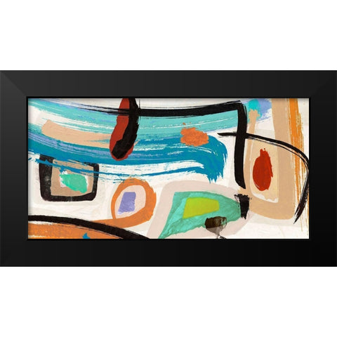 Aventure Black Modern Wood Framed Art Print by Teo, Vals Perelli