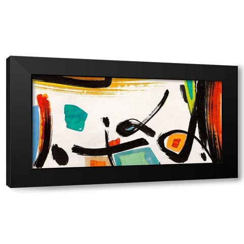 Interlude Black Modern Wood Framed Art Print by Teo, Vals Perelli