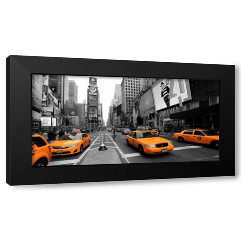 Times Square Manhattan Black Modern Wood Framed Art Print with Double Matting by Ratsenskiy, Vadim