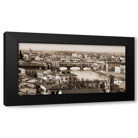 Ponte Vecchio Florence Black Modern Wood Framed Art Print with Double Matting by Ratsenskiy, Vadim