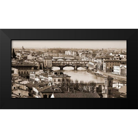 Ponte Vecchio Florence Black Modern Wood Framed Art Print by Ratsenskiy, Vadim