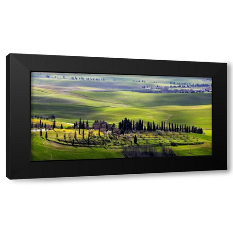 Country houses in Tuscany Black Modern Wood Framed Art Print with Double Matting by Ratsenskiy, Vadim