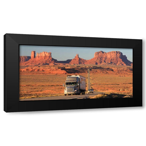 Highway Monument Valley USA Black Modern Wood Framed Art Print with Double Matting by Ratsenskiy, Vadim