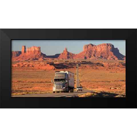 Highway Monument Valley USA Black Modern Wood Framed Art Print by Ratsenskiy, Vadim