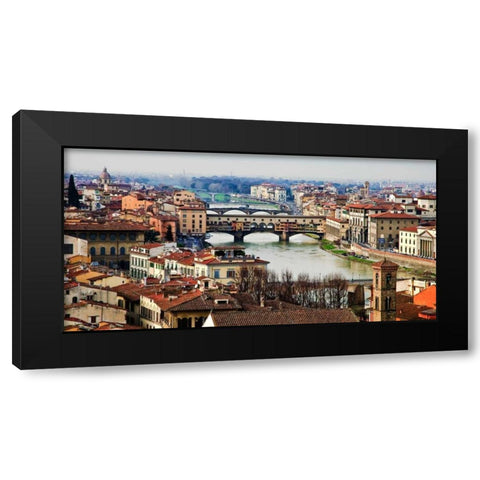 Ponte Vecchio Florence Black Modern Wood Framed Art Print with Double Matting by Ratsenskiy, Vadim
