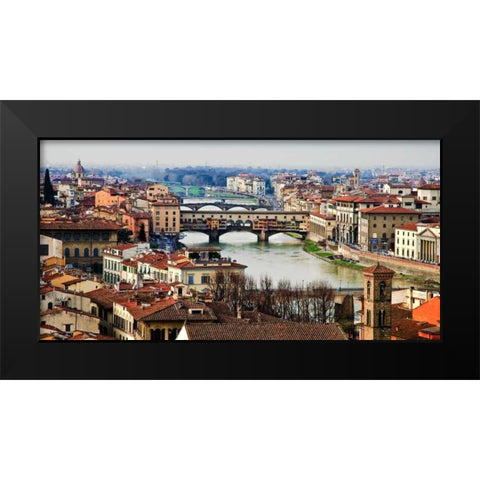 Ponte Vecchio Florence Black Modern Wood Framed Art Print by Ratsenskiy, Vadim