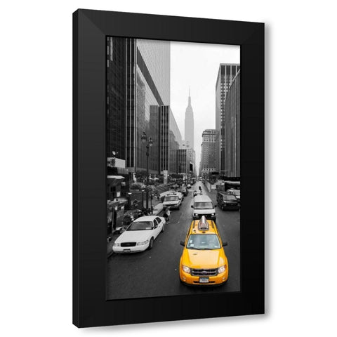Taxi in Manhattan, NYC Black Modern Wood Framed Art Print with Double Matting by Ratsenskiy, Vadim