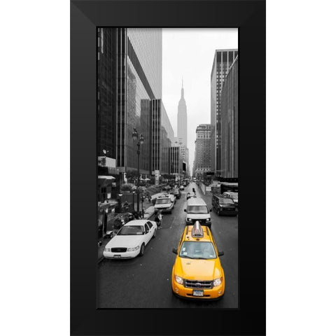 Taxi in Manhattan, NYC Black Modern Wood Framed Art Print by Ratsenskiy, Vadim