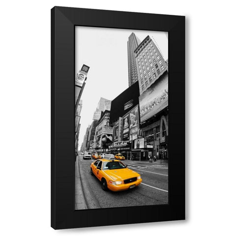 Taxi in Times Square, NYC Black Modern Wood Framed Art Print by Ratsenskiy, Vadim