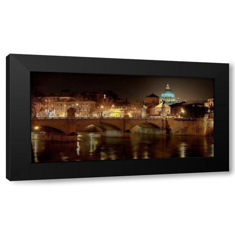 Rome at night Black Modern Wood Framed Art Print by Ratsenskiy, Vadim