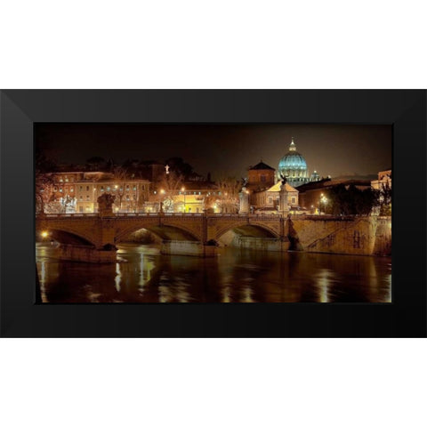 Rome at night Black Modern Wood Framed Art Print by Ratsenskiy, Vadim