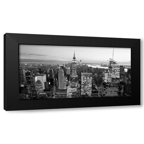 Aerial view of Manhattan, NYC Black Modern Wood Framed Art Print with Double Matting by Ratsenskiy, Vadim