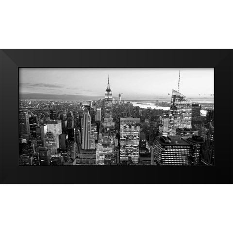 Aerial view of Manhattan, NYC Black Modern Wood Framed Art Print by Ratsenskiy, Vadim