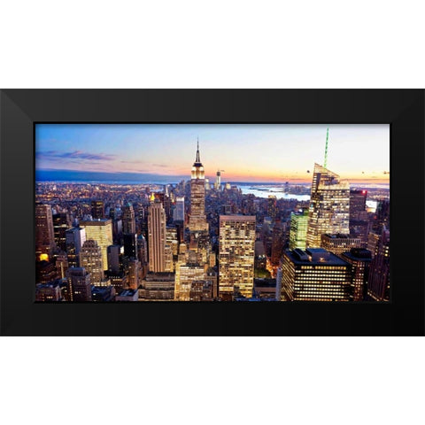 Aerial view of Manhattan, NYC Black Modern Wood Framed Art Print by Ratsenskiy, Vadim