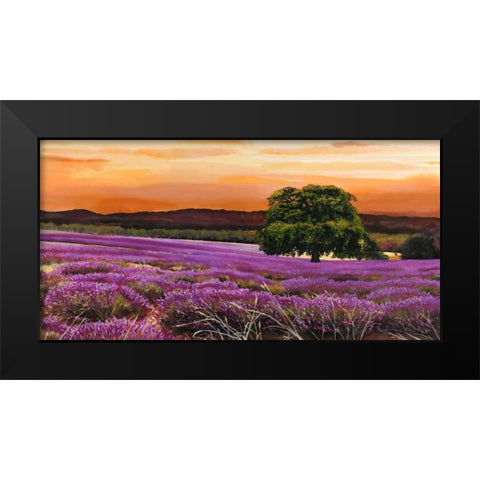 Campo di lavanda Black Modern Wood Framed Art Print by Sella, Valerio