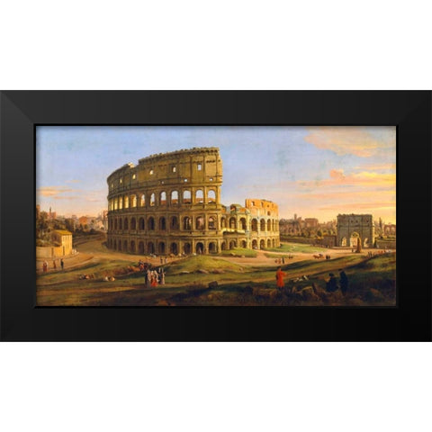Veduta del Colosseo Black Modern Wood Framed Art Print by Van Wittel, Gaspar