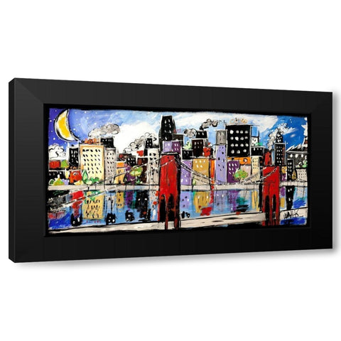 Citycolor Black Modern Wood Framed Art Print with Double Matting by Wallas