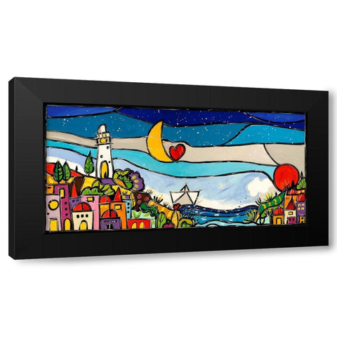 Tra di noi cE amore Black Modern Wood Framed Art Print by Wallas
