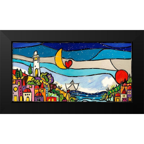 Tra di noi cE amore Black Modern Wood Framed Art Print by Wallas