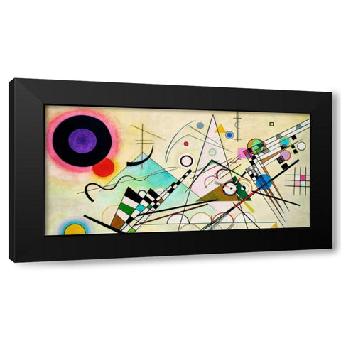 Composition VIII (detail) Black Modern Wood Framed Art Print with Double Matting by Kandinsky, Wassily