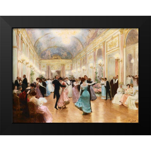 The Ball Black Modern Wood Framed Art Print by Gilbert, Victor Gabriel