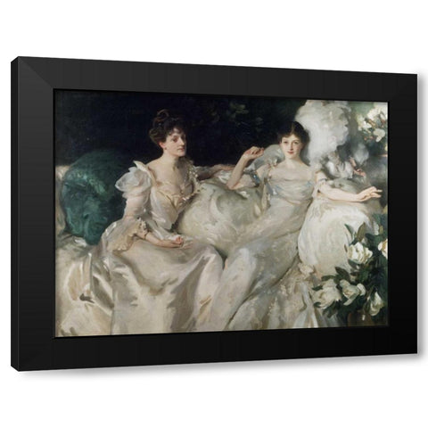 The Wyndham Sisters Black Modern Wood Framed Art Print with Double Matting by Sargent, John Singer