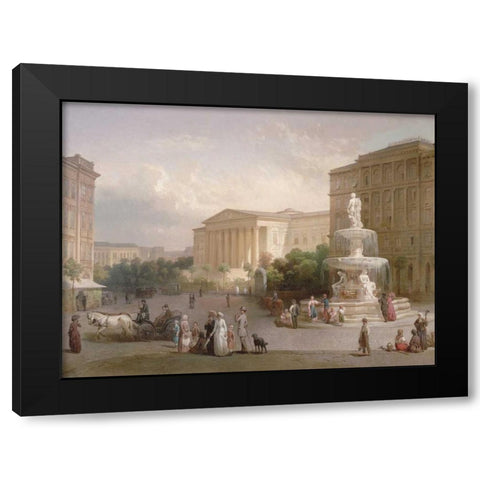 The Kalvin Ter Black Modern Wood Framed Art Print with Double Matting by Pollack, Mihaly