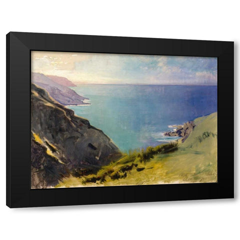 Cornish Headlands Black Modern Wood Framed Art Print with Double Matting by Thayer, Abbott Handerson