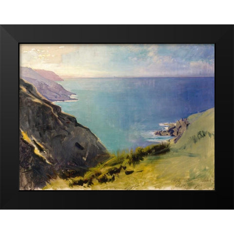 Cornish Headlands Black Modern Wood Framed Art Print by Thayer, Abbott Handerson