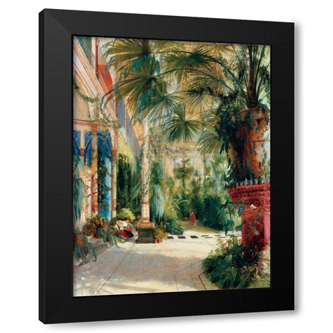 Das Innere des Palmenhauses Black Modern Wood Framed Art Print with Double Matting by Blechen, Carl