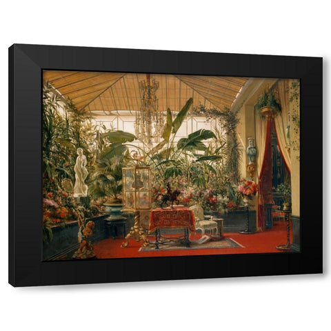 Veranda de la Princesse Mathilde Black Modern Wood Framed Art Print by Giraud, Charles