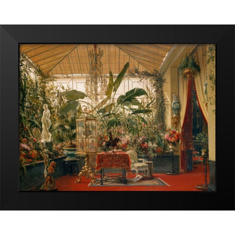 Veranda de la Princesse Mathilde Black Modern Wood Framed Art Print by Giraud, Charles